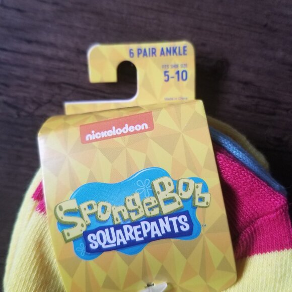 SpongeBob Squarepants 6 pair sock set - Picture 8 of 10